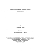 The political theories of Bishop Bossuet and Louis XIV