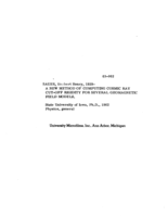 A new method of computing cosmic ray cutoff rigidity for several geomagnetic field models