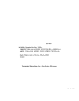 Predicting academic success in a liberal arts college music education program