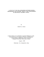A study of the relationships between school persistence and grades, ability and achievement of secondary school pupils