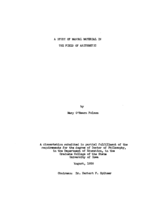 A study of manual material in the field of arithmetic
