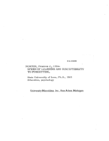 Speed of learning and susceptibility to forgetting