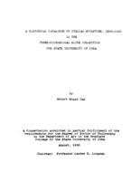 A historical catalogue of Italian sculpture, 1200-1500, in the three dimensional slide collection, the State University of Iowa