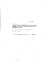 The effect of varied incentive conditions on the oral presentations of a second speaker