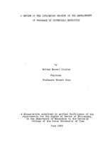 A review of the influences bearing on the development of programs in industrial education