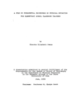 A film on fundamental procedures in physical education for elementary school classroom teachers