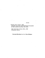 Income velocity and monetary policies in the United States, 1951-1960