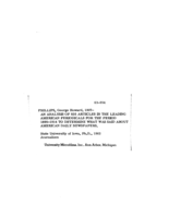 An analysis of 385 articles in the leading American periodicals for the period 1890-1914, to determine what was said about American daily newspapers