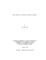 Motor conflict as a function of amount of training