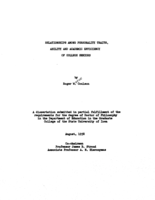 Relationships among personality traits, ability, and academic efficiency of college seniors