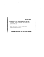 Conflict and organization: some aspects of conflict in hospitals