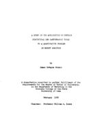 A study of the application of certain statistical and cartographic tools to a quantitative problem in market analysis