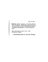 An analysis of the financial problems and practices of 153 closely held companies which offered securities to the public in 1957