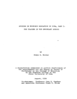 Studies in economic education in Iowa, Part I: The teacher in the secondary school