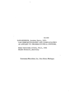 Gas chromatography and complexation as applied to pharmaceutical systems