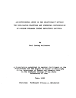 An experimental study of the relationship between the note-taking practices and listening comprehension of college freshmen during expository lectures