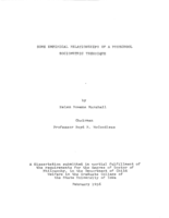 Some empirical relationships of a preschool sociometric technique