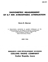 Radiometric measurement of 8.7 MM atmospheric attenuation