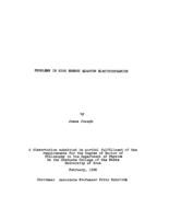 Problems in high energy quantum electrodynamics
