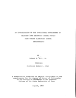 An investigation of the educational development of selected Iowa secondary school pupils from varied elementary school environments