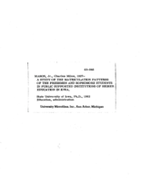 A study of the matriculation patterns of the freshmen and sophomore students in public supported institutions of higher education in Iowa