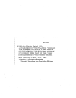 A comparison of the training programs for business education in the system of education of the Federal Republic of Germany with that of the public school system of the United States