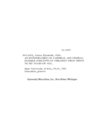 An investigation of cardinal and ordinal number concepts of children from three to six years of age