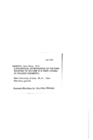 A statistical investigation of factors relating to success in a first course in college chemistry