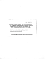An investigation of current administrative and supervisory practices and problems in large elementary schools in Iowa