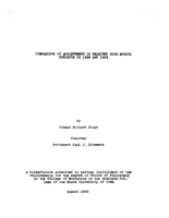 Comparison of achievement in selected high school subjects in 1934 and 1954