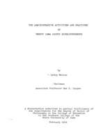 The administrative activities and practices of twenty Iowa county superintendents