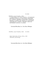 A comparison of educational attainment between mentally retarded children in a school district operating adequate special classes and mentally retarded children in a school district with insufficient special classes