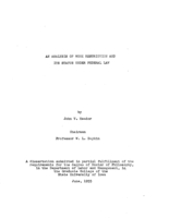 An analysis of work restriction and its status under federal law