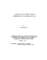 An empirical study of methods of scaling achievement test at the elementary grade level