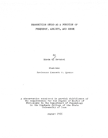 Recognition speed as a function of frequency, anxiety, and shock