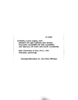 Effect of list length and interpolated learning on the learning and recall of fast and slow learners