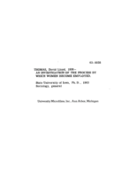 An investigation of the process by which women become employed