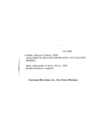 Analysis of health knowledge of college women