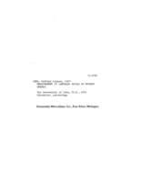 Measurement of language skills in primary grades