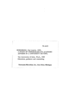 A study of undergraduate academic advising in a university setting