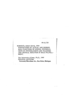 Perceptions of actual and desired role functions of school psychologists by psychologists and teachers and critical behavior in role fulfillment