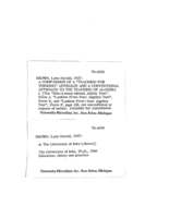 A comparison of a "Teaching for thinking" approach and a conventional approach to the teaching of algebra I