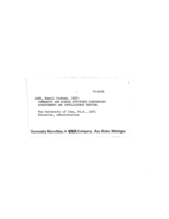 Community and school attitudes concerning achievement and intelligence testing
