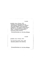 Student factors related to educational growth at a church related liberal arts college