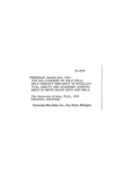 The relationship of self-ideal self concept disparity to intellectual ability and academic achievement in ninth grade boys and girls