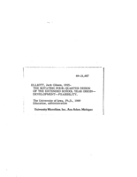 The rotating four-quarter design of the extended school year, origin-development-feasibility