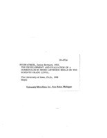 The development and evaluation of a curriculum in music listening skills on the seventh grade level