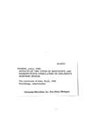 Effects of two types of repetitive and nonrepetitive stimulation on children's response speeds
