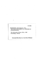 The use of scanning as a defense in schizophrenia
