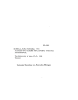 A study of factors influencing theatre attendance